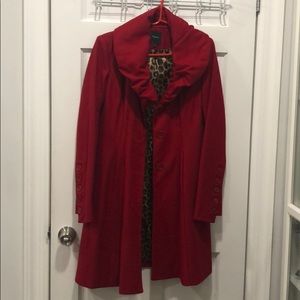 Chic red peacoat! Like new! Worn twice